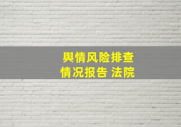 舆情风险排查情况报告 法院